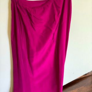 Eileen fisher raw silk hot pink skirt.